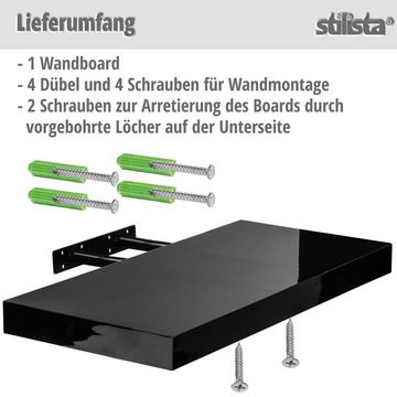 STILISTA Wandregal Wandboard Schweberegal Küchenregal Bücherregal, Regal, Volato, Длина 30 - 110 cm, 14 Farbvarianten, Stärke 3,8 cm