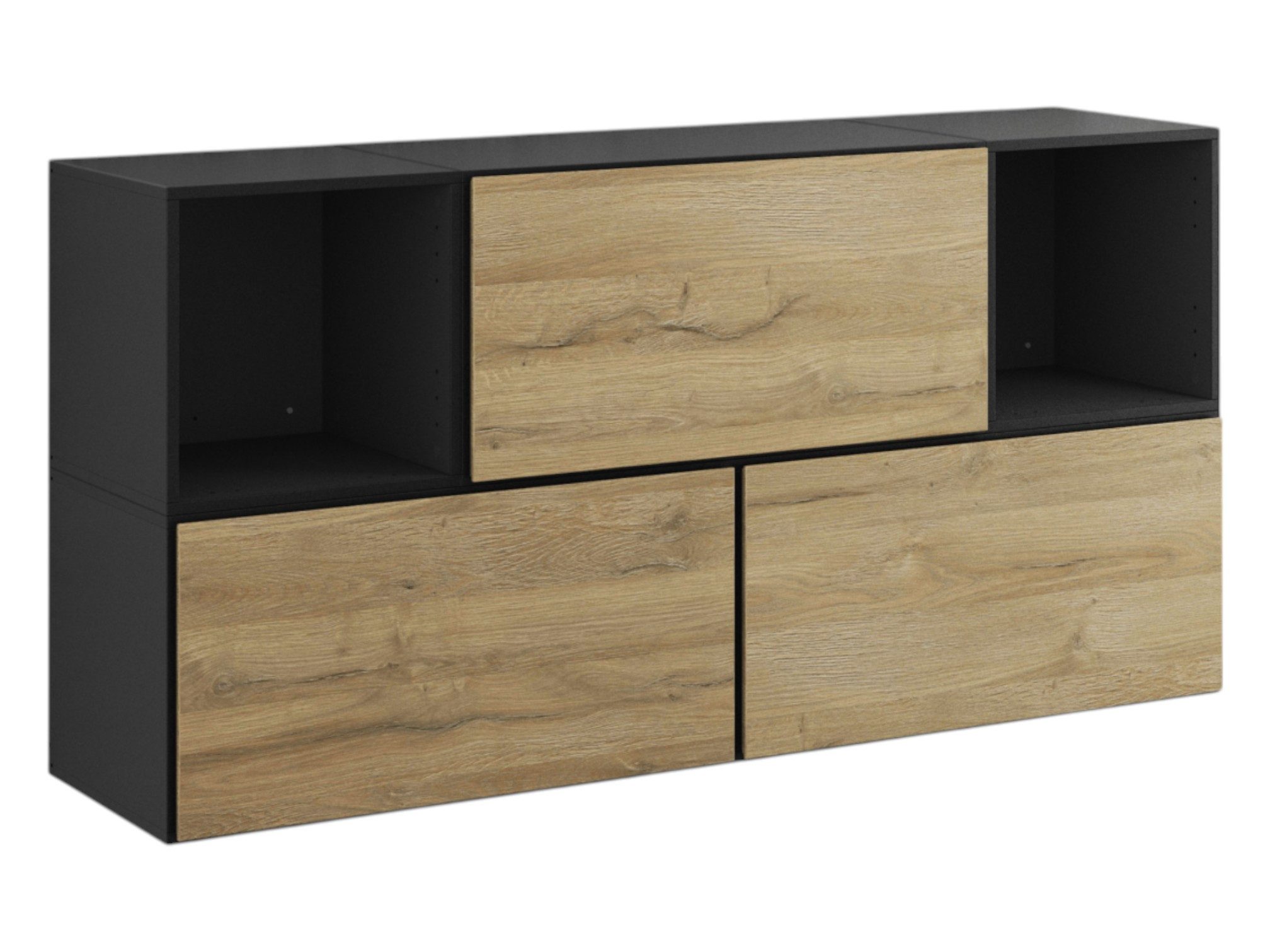 moebel-dich-auf Sideboard VARIANTO 2 (5 tlg., 152 cm breit, Sideboard bestehend aus 3x Шкафыn mit Klappe und 2x Regal), stehend und hängend