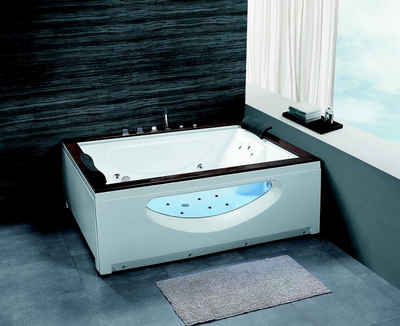 Duwilux Whirlpool-Badewanne 2 Personen XL Whirlpool 180x150 Dubbo Badewanne, (1-tlg), Farblichttherapie