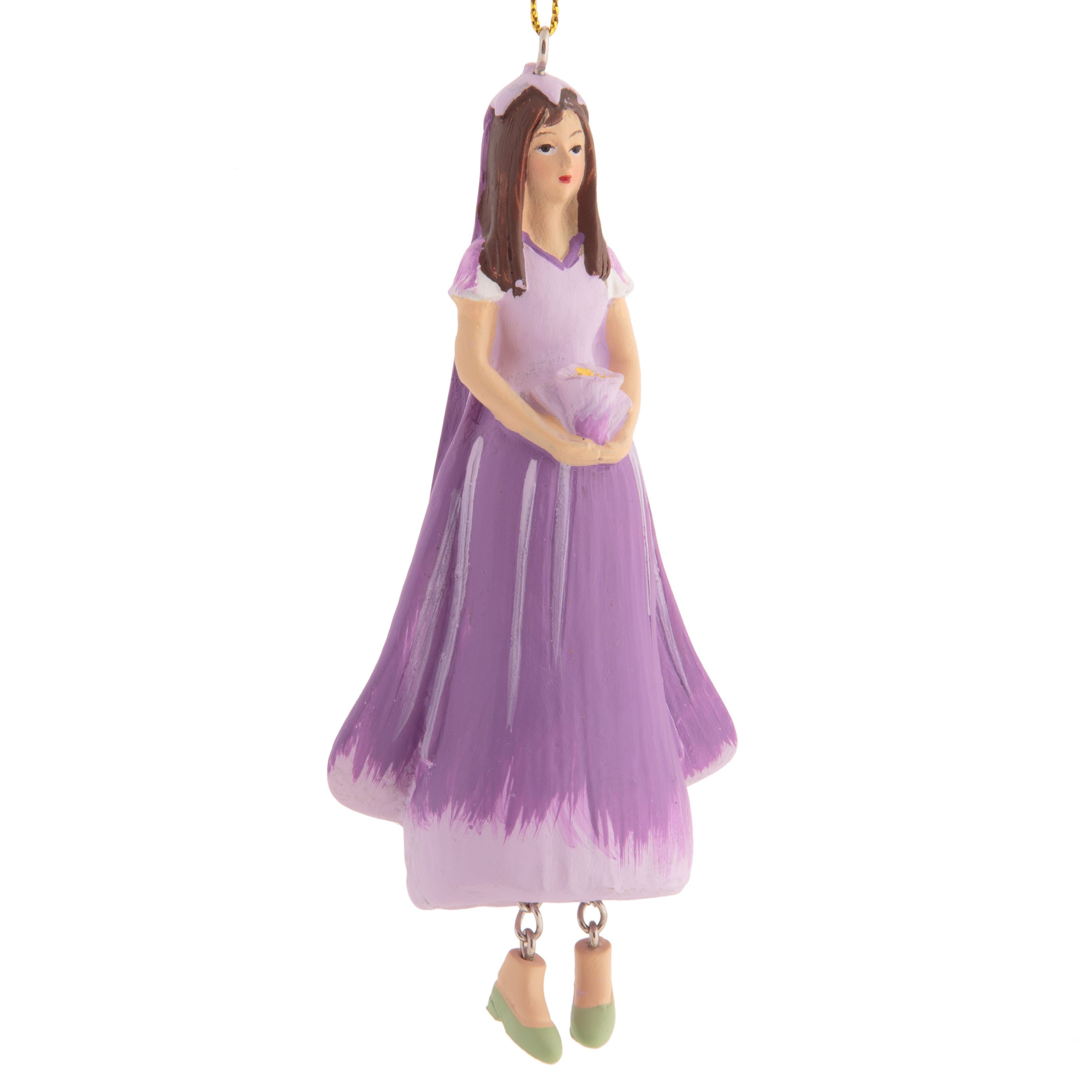 ROSEMARIE SCHULZ Heidelberg Dekofigur Blumenmädchen Figur zum Hängen Fingerhut lila, Perfekt zu jedem Anlass - Geburtstag, Weihnachten! Deko zum Hängen