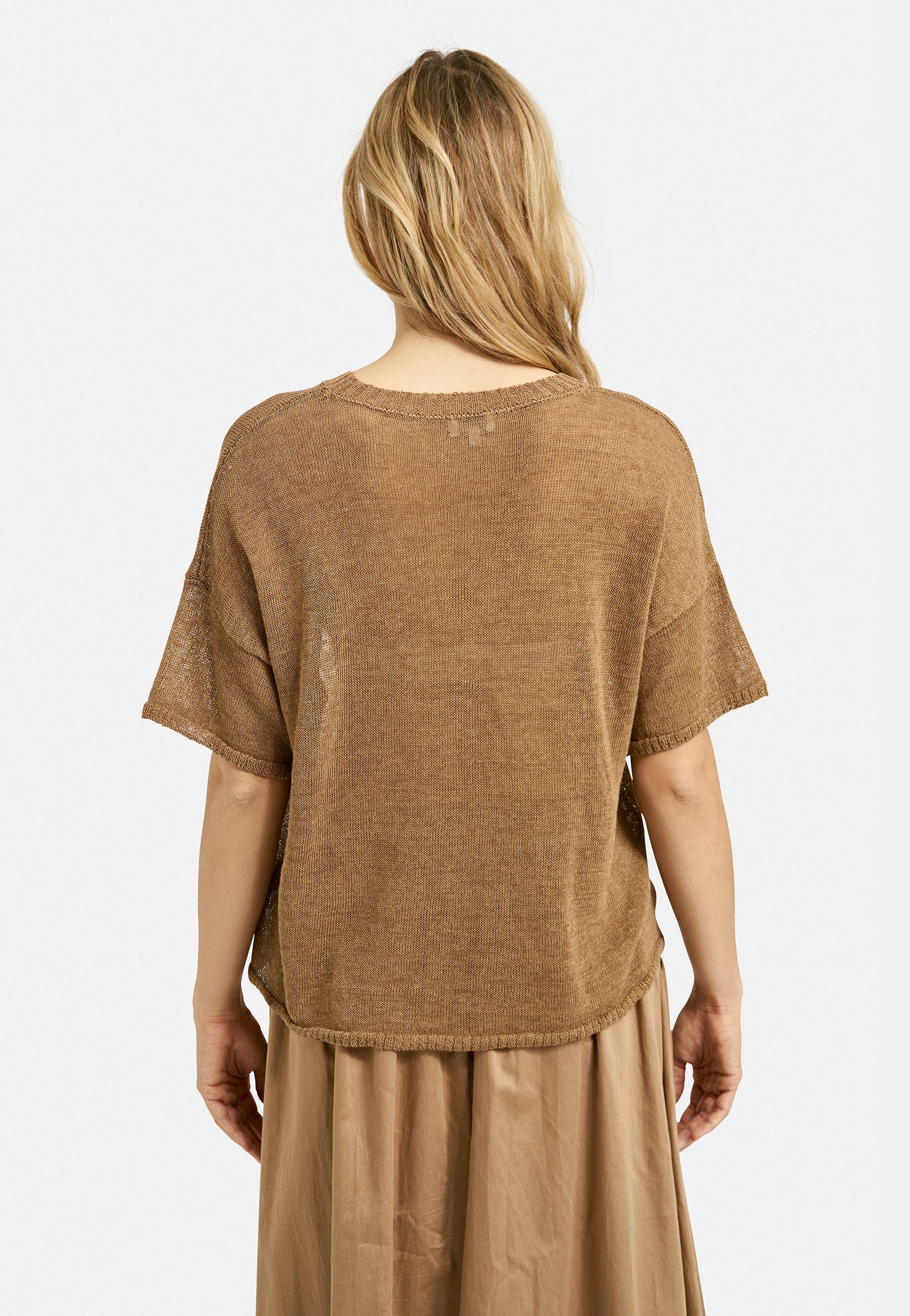 Milano Italy Rundhalspullover mit überschnittenen Schultern