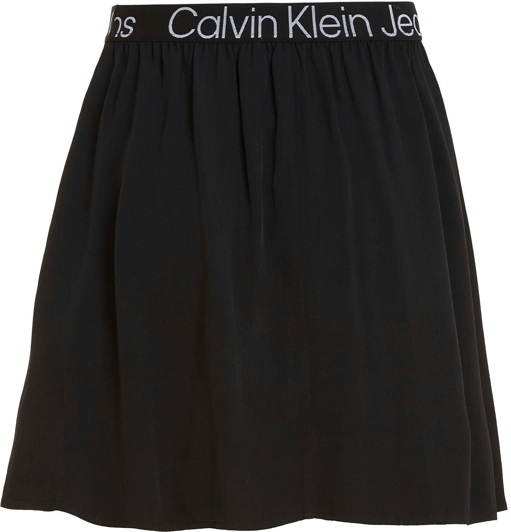 Jeans Calvin schwarz Calvin Klein Jeans-Bund elastischem mit Klein Minirock