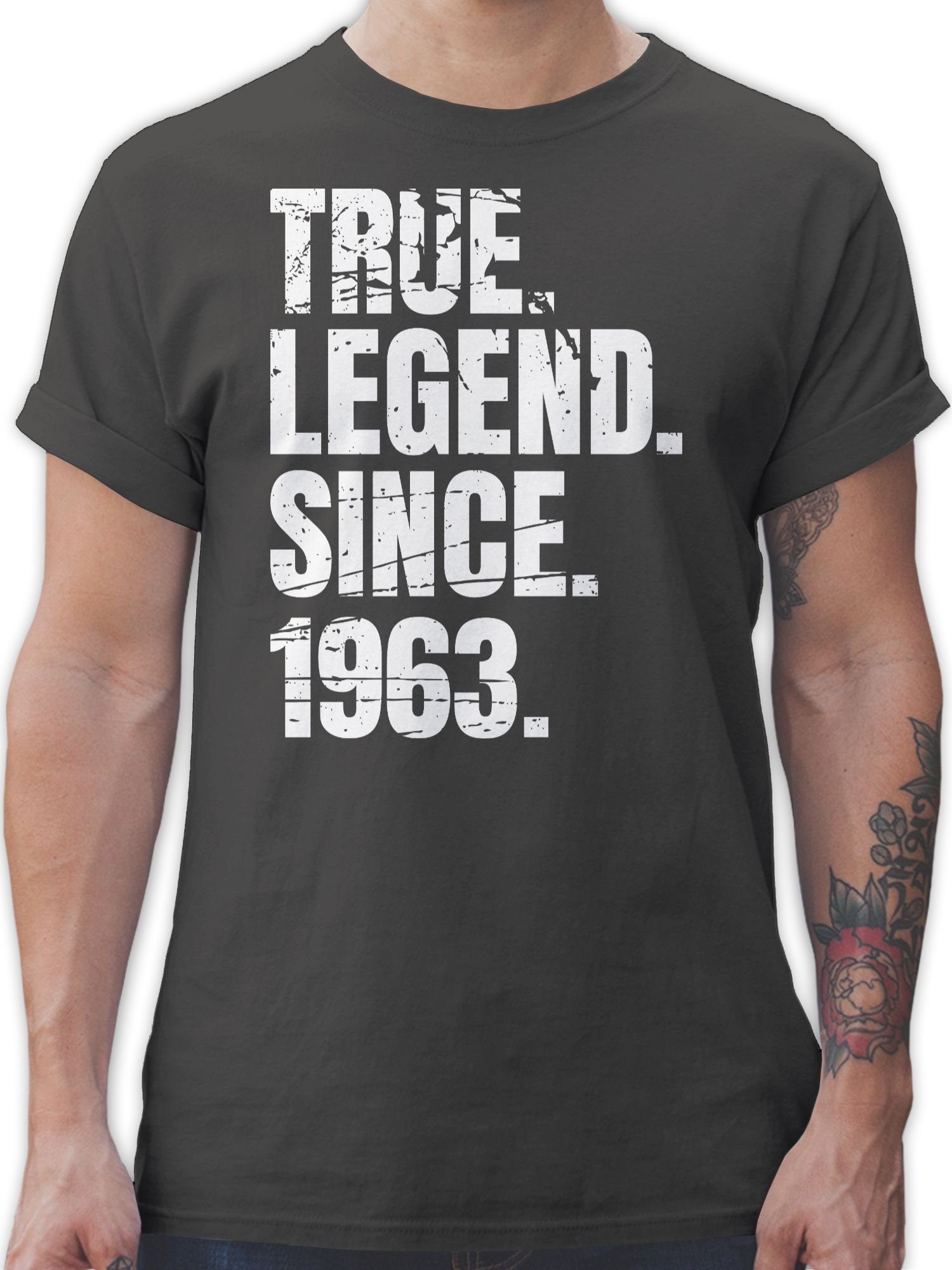 Shirtracer T-Shirt True Legend since 1963 Vintage 60. Geburtstag 02 Dunkelgrau