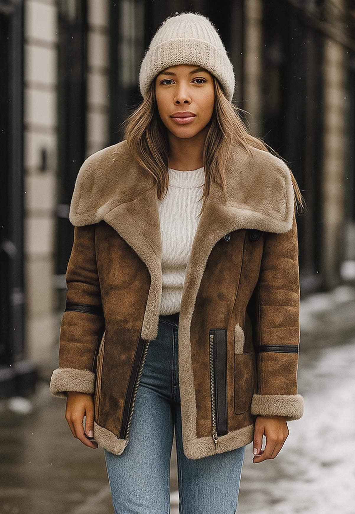 Hollert Winterjacke Noa Lammfell Shearling Jacke