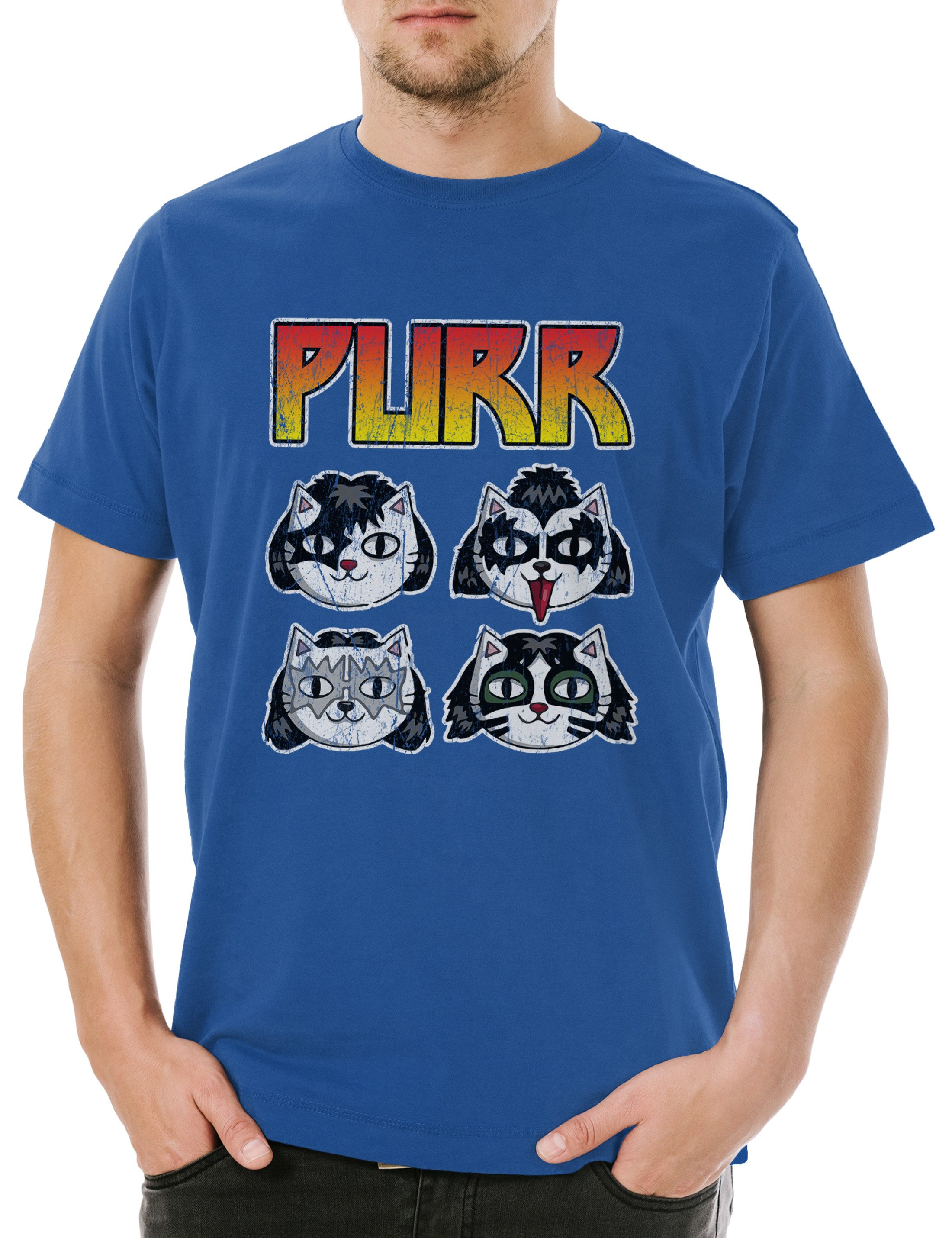 Print-Shirt Purr Herren T-Shirt Cats Kiss Katzen Katze Kitty Kitten Cat Music Glm