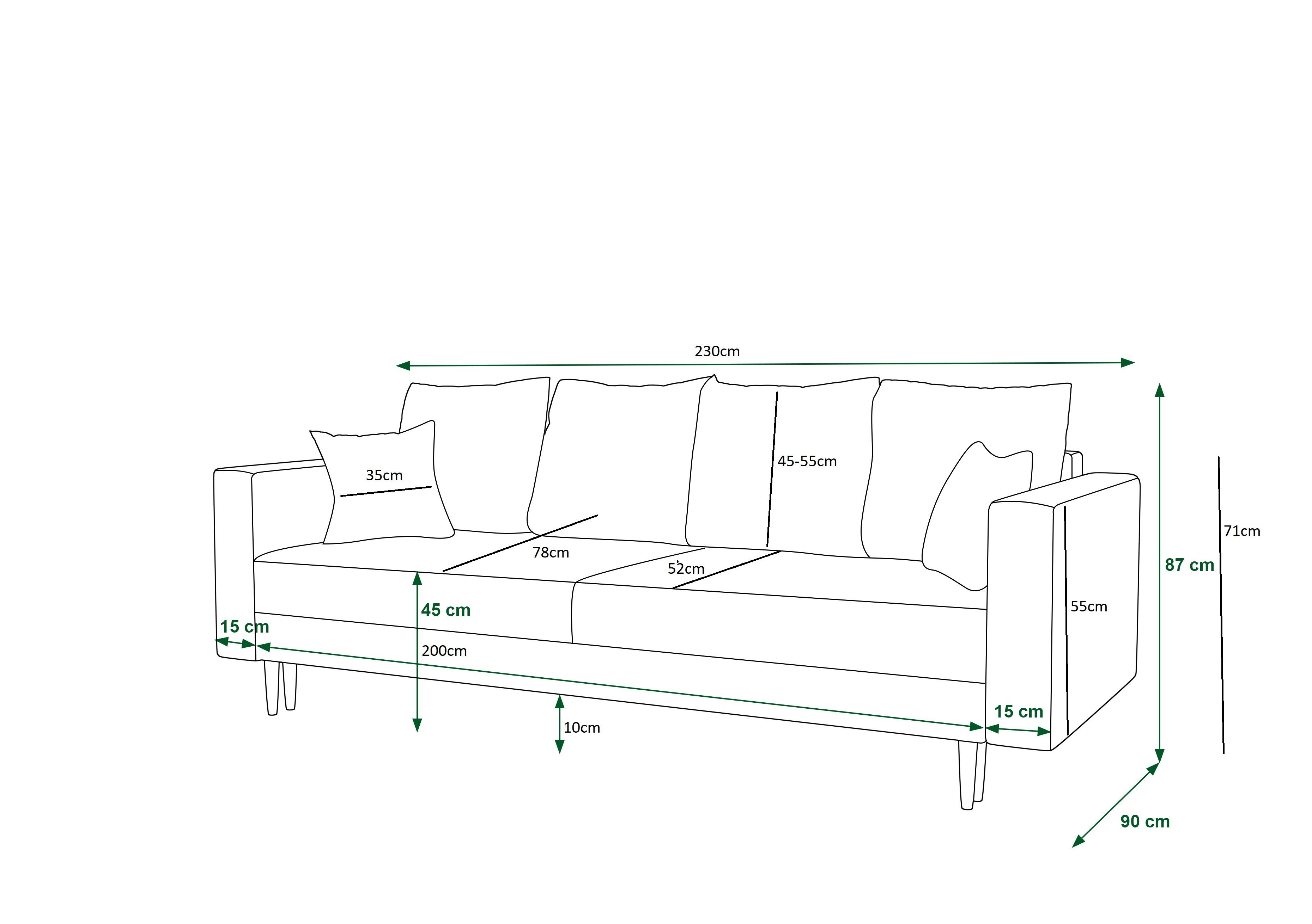 Schlafsofa, Bettkasten Schlaffunktion mit KRISTI und pressiode COUCH Weiß 230cm Sofa