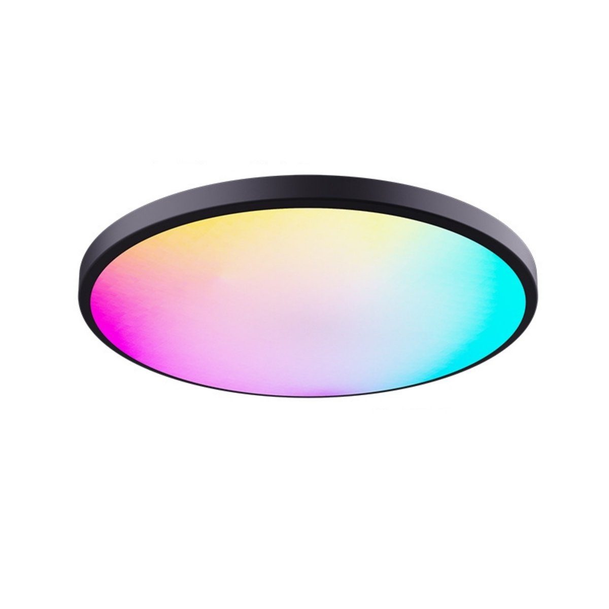 DOPWii Deckenleuchte 24W Smart Deckenlampe Farbwechsel, Ø30 cm, Fernbedienung/App Schwarz