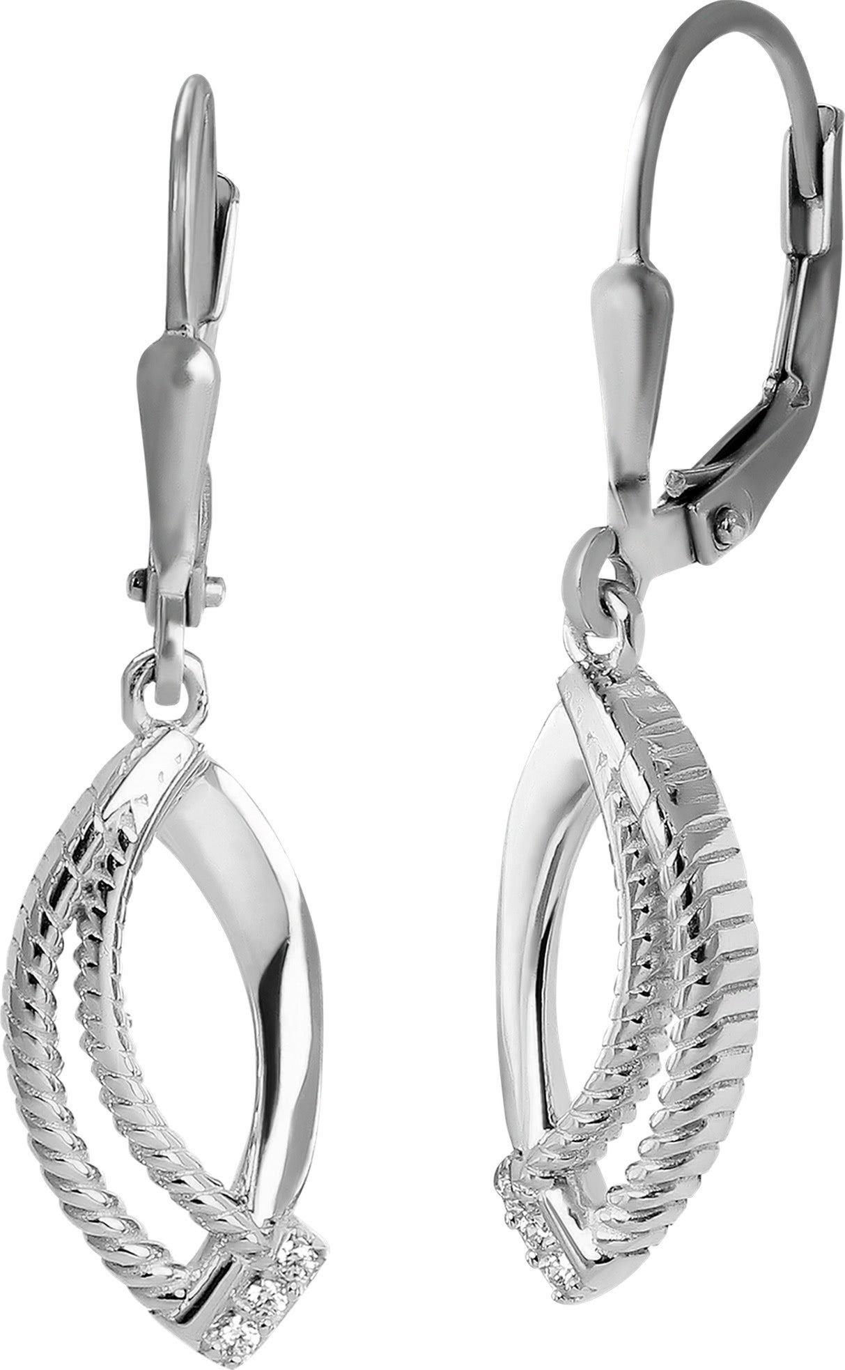 SilberDream Paar Ohrhänger SilberDream Ohrhänger Elegance Zirkonia (Ohrhänger), Damen Ohrhänger Elegance aus 925 Sterling Silber, silberfarbenen, weiß