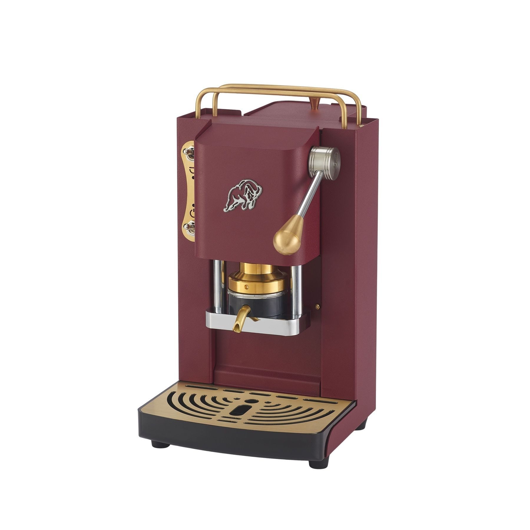 Faber Coffee Machines Espressomaschine Pro Essential Messing Kaffeepadmaschine, 44m ESE Pads, Messing-Details mit hochwertigem 3D-Logo