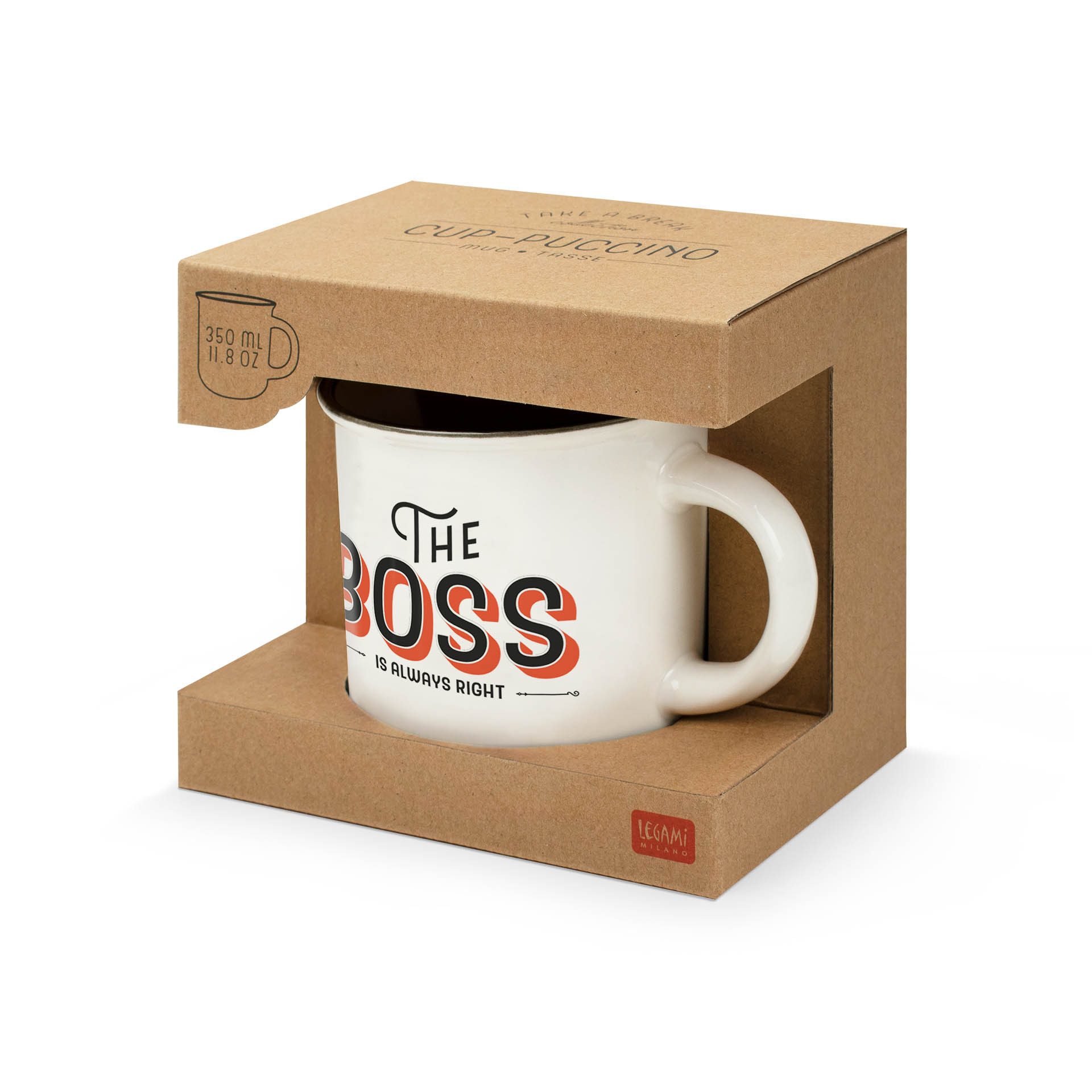 Legami Cappuccinotasse Legami Porzellantasse Trinkbecher Cu-Puccino Boss
