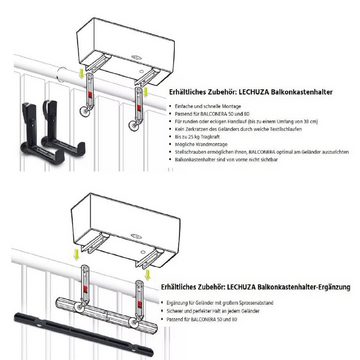 Lechuza® Balkonkasten Balconera Steel 80 perlgrau (Komplettset)