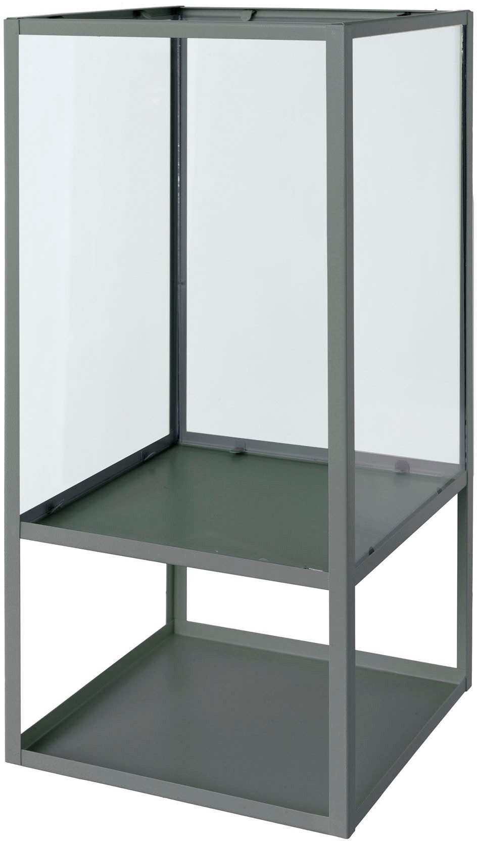 Windlicht STAGES, Stumpenkerzenhalter aus Metall und Glas
