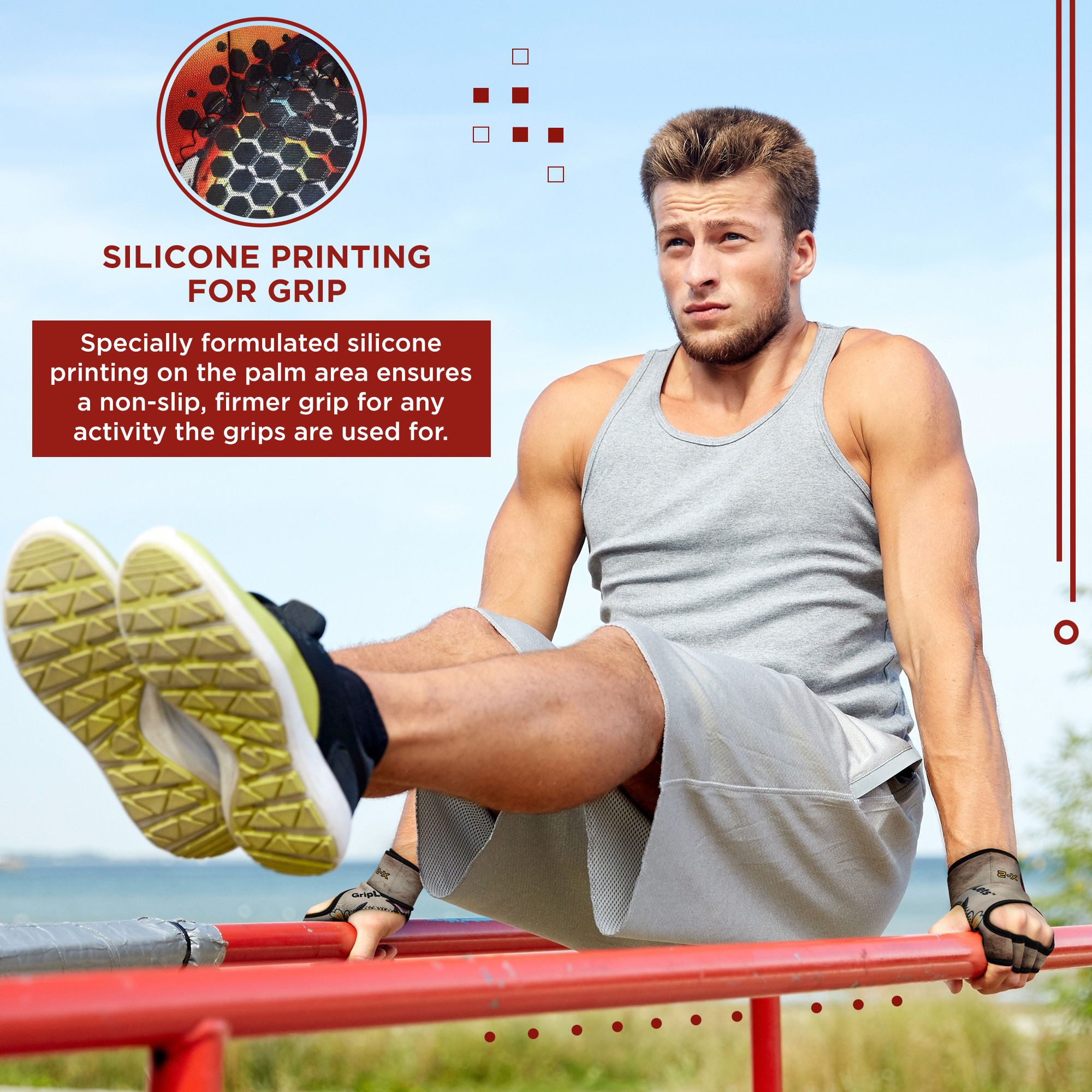 RDX Sports Trainingshandschuhe RDX Gewichthebergriffe