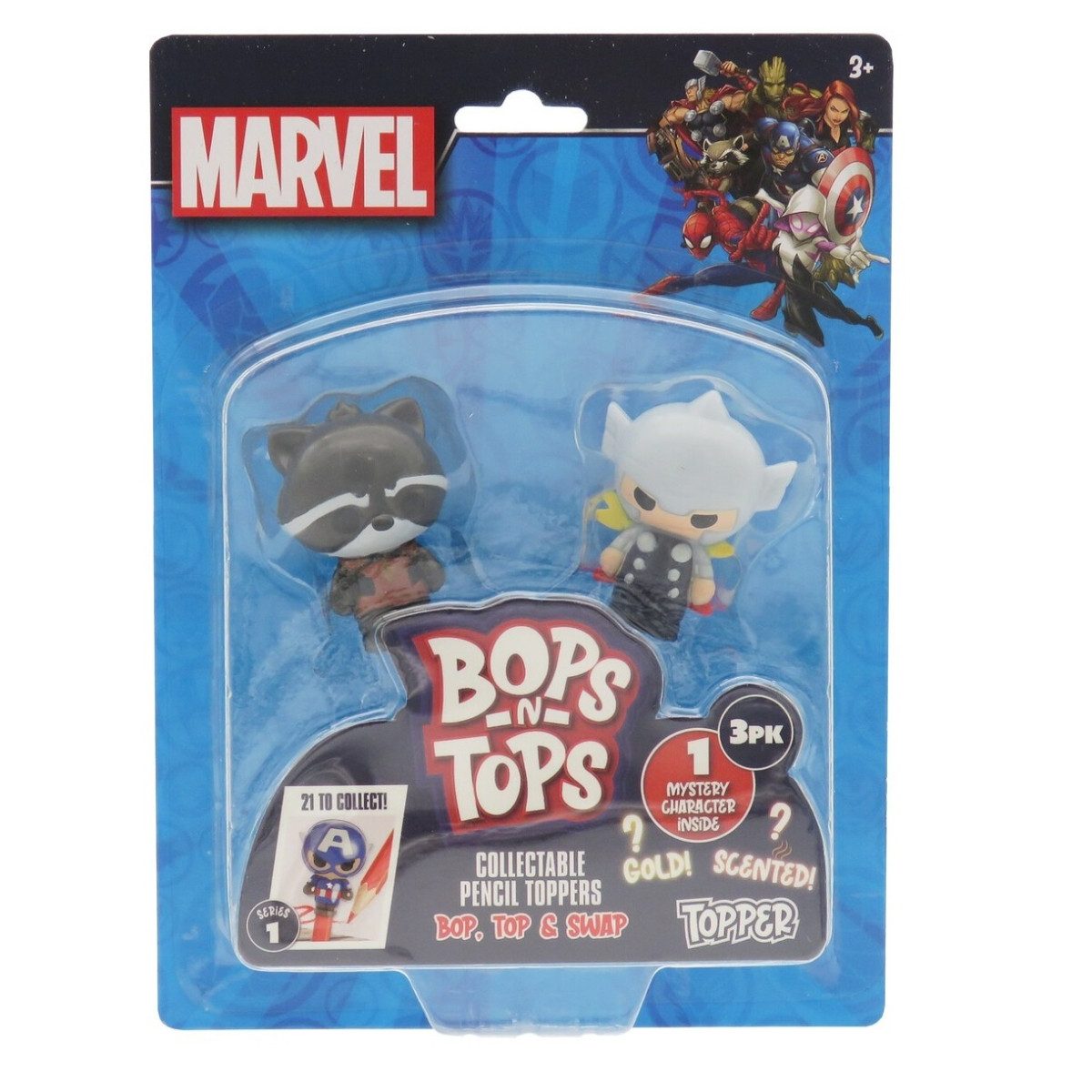 MARVEL Dekofigur Stiftaufsatz Überraschungsset 3 Figuren Sammelfiguren