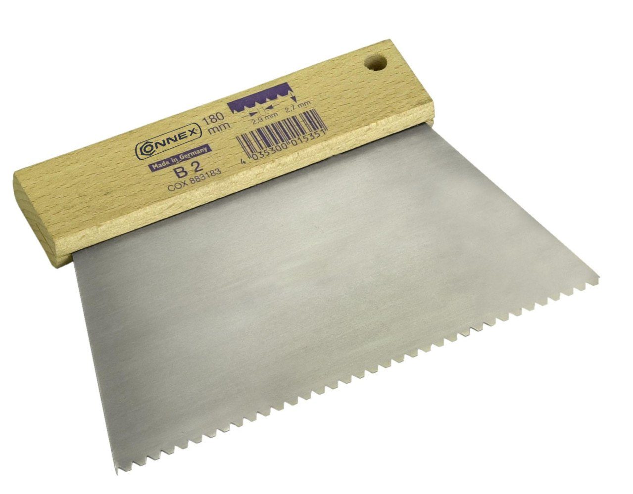 Connex Zahnspachtel Zahnspachtel 180 mm Zahnung grob 2,9 x 2,7 mm