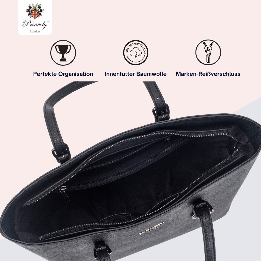 Princely London Shopper Beverly Medium - Geräumiger Shopper mit Reißverschluss