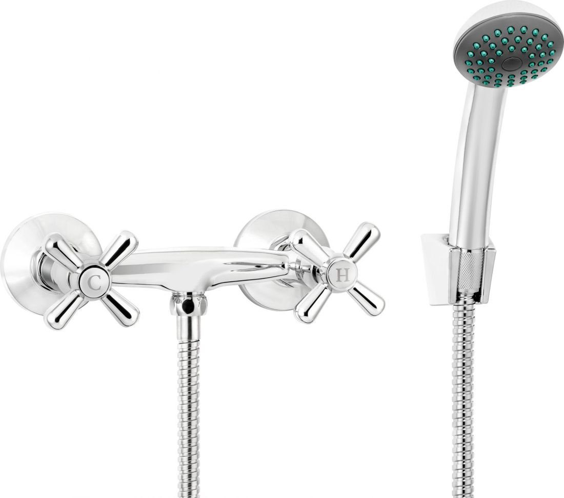 Deante Duscharmatur SYMETRIO Brausearmatur Retro Kreuzgriffe Mischbatterie günstig online kaufen
