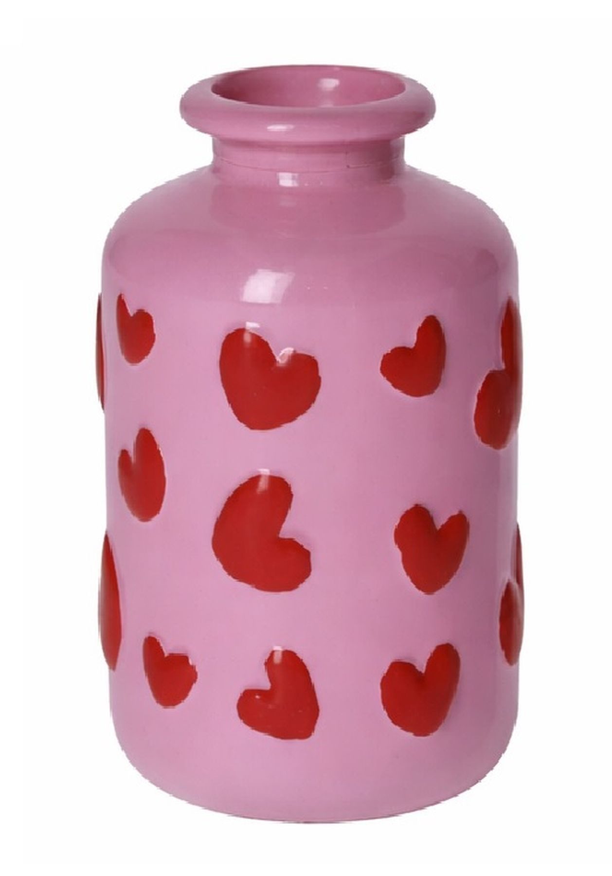 Giftcompany Dekovase Giftcompany - Vase Blumenvase "Jaquard" H 10cm Glas Herz Rosa