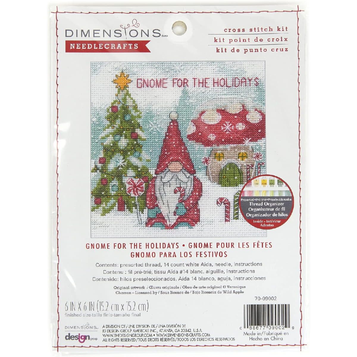 Dimensions Kreativset Dimensions Kreuzstich Stickpackung "Gnom für die Feiertage", Zählmust, (embroidery kit by Marussia)