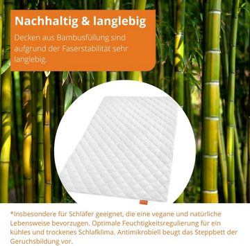 Baumwollbettdecke, Bambus, sleepling, Füllung: 60% Viskose / 40% Polyester, Bezug: Baumwolle versteppt mit Viskose, vegan, sommerleicht, feuchtigkeitsregulierend, antimikrobiell