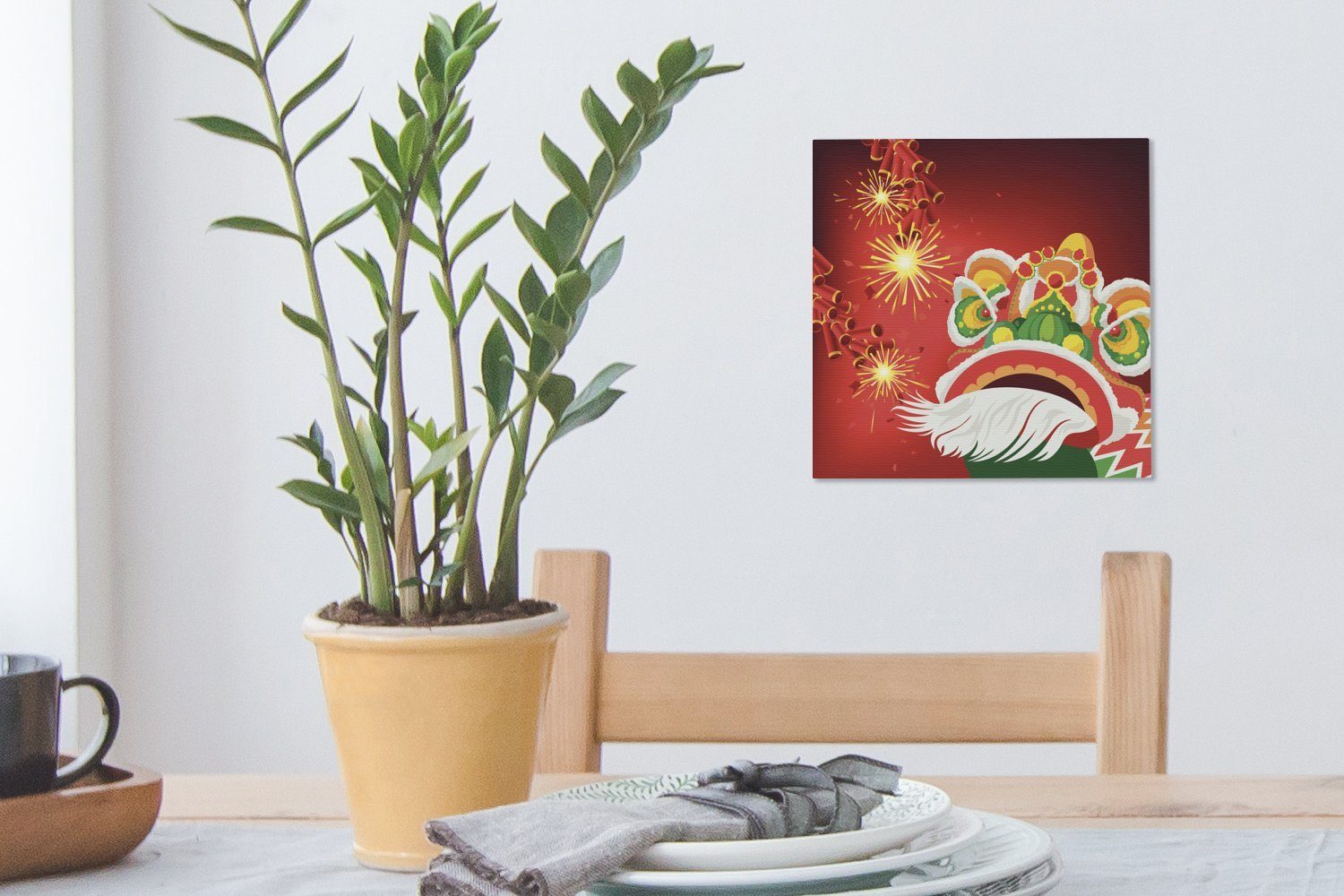 Schlafzimmer Wohnzimmer Eine Illustration Bilder Feierlichkeiten zum der Leinwandbild OneMillionCanvasses® St), chinesischen Neujahrsfest, Leinwand für (1