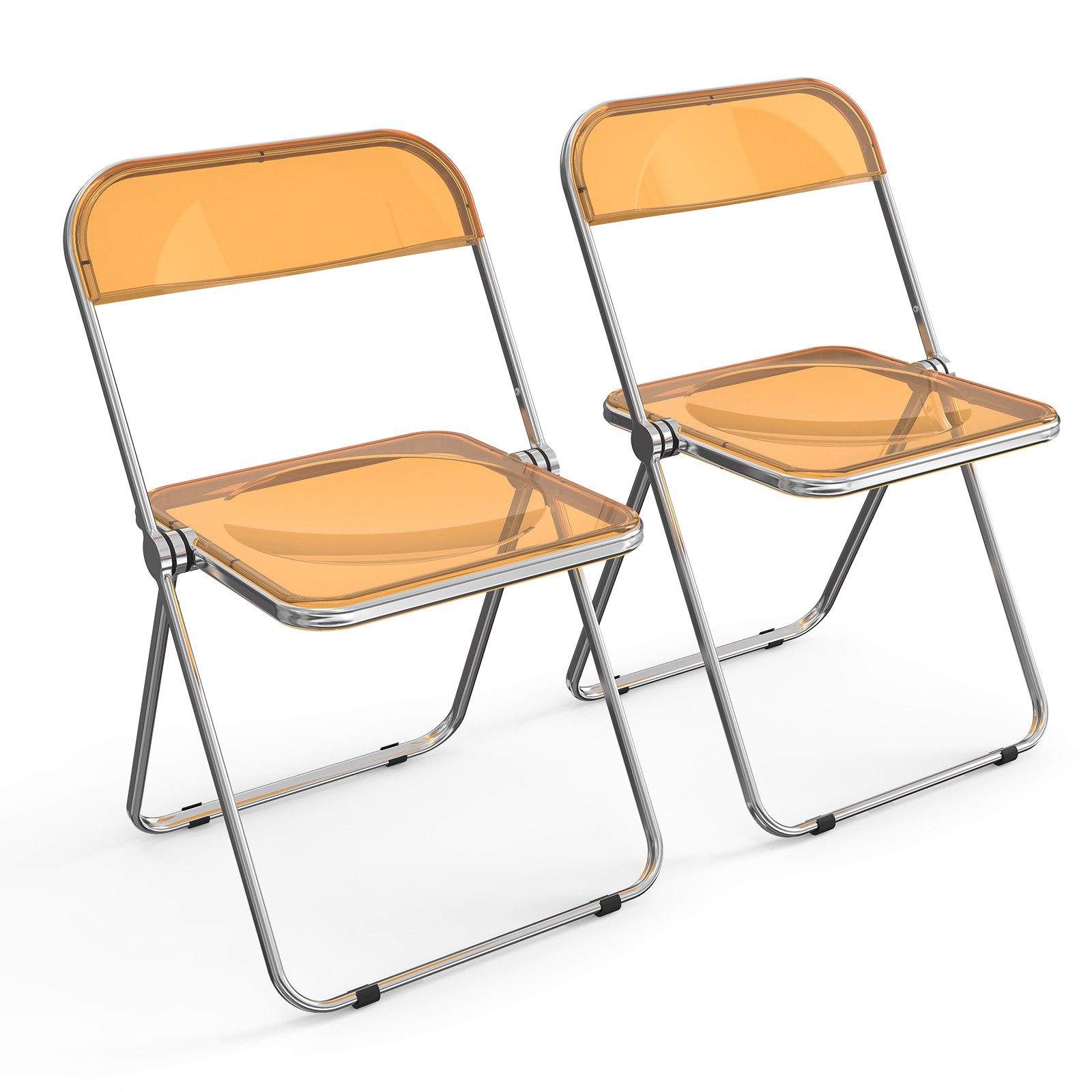 VINGLI Klappstuhl 2er/4er/6er/8er/10/12er Set, Klappstühle aus Metall & Kunststoff (2 St), für Innen- & Außenbereich, bis 159KG, Schwarz/Weiß/Transparent