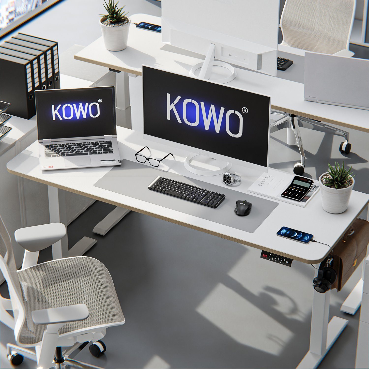 KOWO Schreibtisch 120cm / 160cm Schreibtisch höhenverstellbar Elektrisch Bü günstig online kaufen