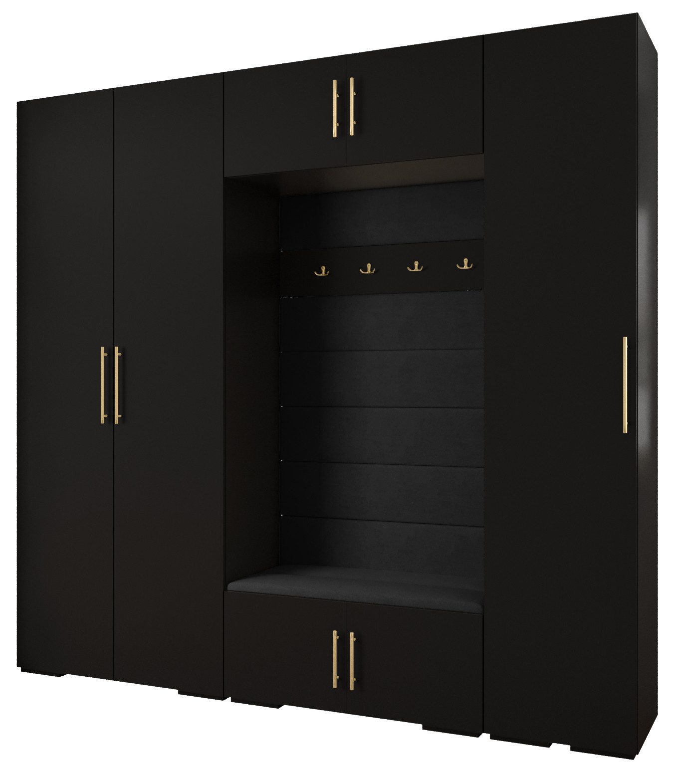 ABIKS MÖBEL Kompaktgarderobe INOVA 3 SATZ 8 Möbelset, Garderobe mit Kleiderstange und Regalen