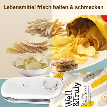 Welikera Vakuumierer Verpackungsmaschine,Verschlussclip für Lebensmittelbeutel,1200mAh