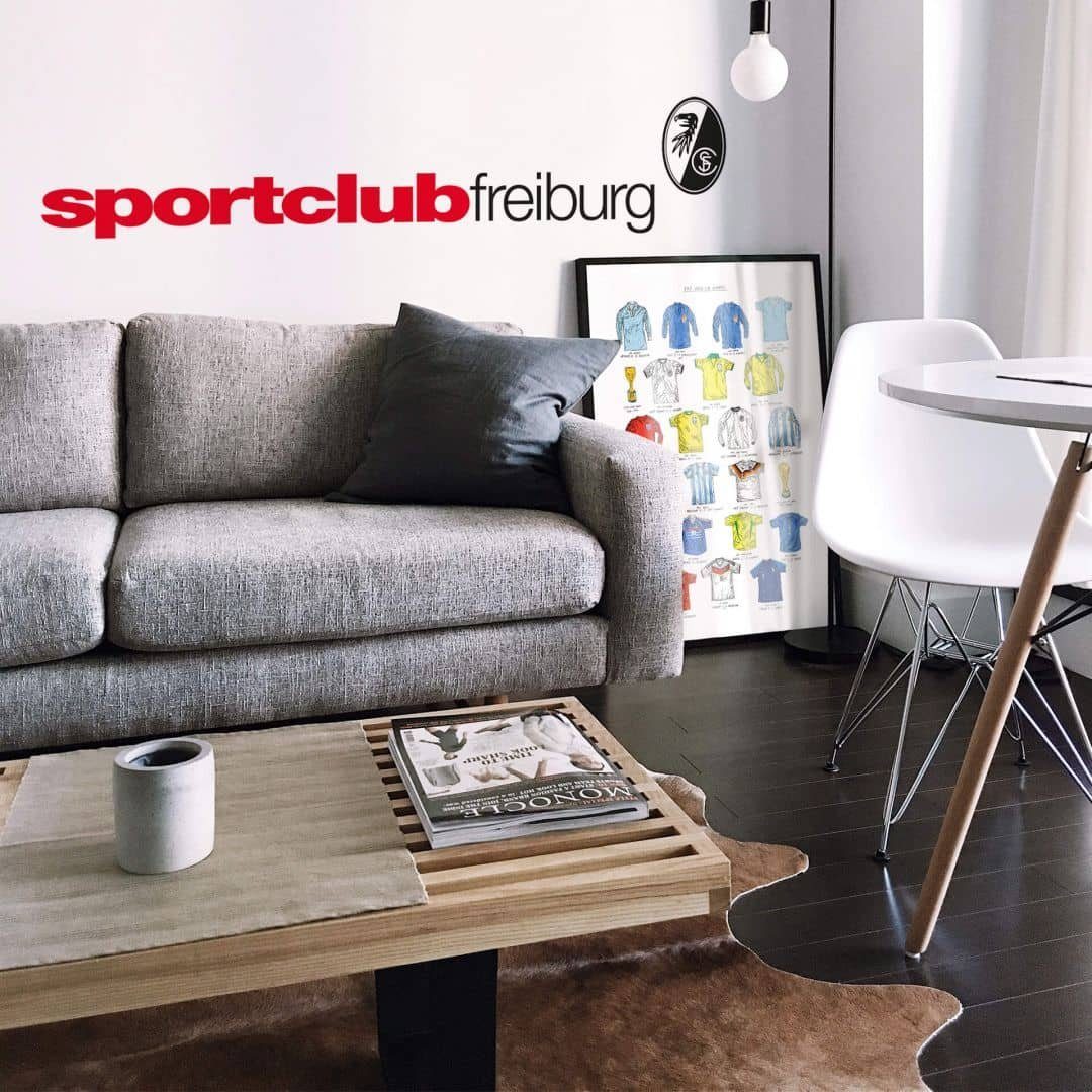 Fußball Freiburg entfernbar Freiburg Wandtattoo Schriftzug SC Wandtattoo Logo selbstklebend, Sportclub SC Wohnzimmer, SCF Wandbild