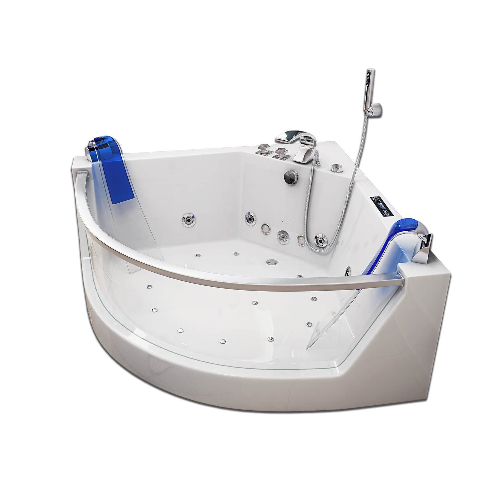 HOME DELUXE Whirlpool-Badewanne Whirlpool ATLANTIC - L, Eckbadewanne für 2 Personen