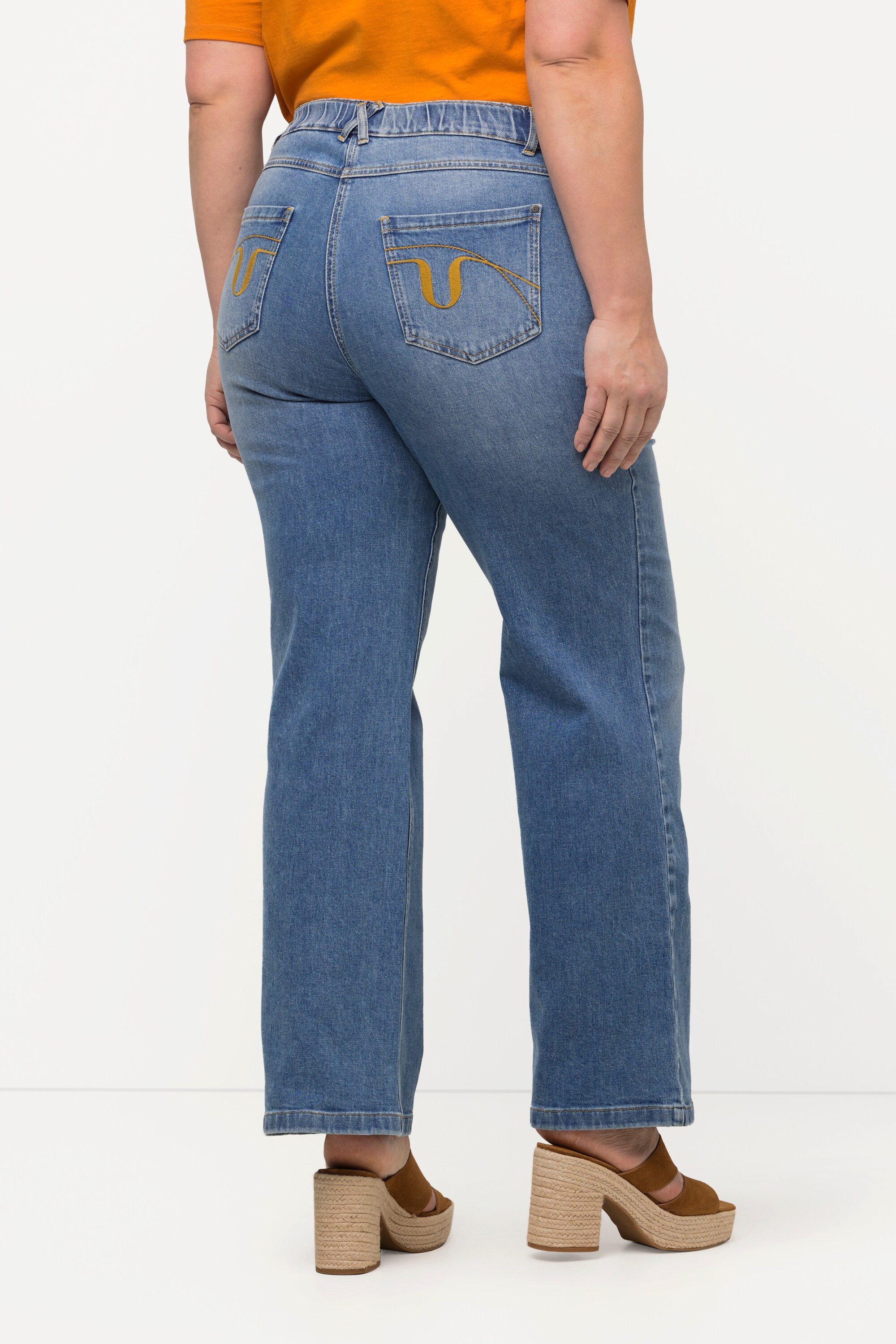 Ulla Popken Regular-fit-Jeans Marlenejeans Mary weites Bein Komfortbund Bestseller – Bild 3 von 5