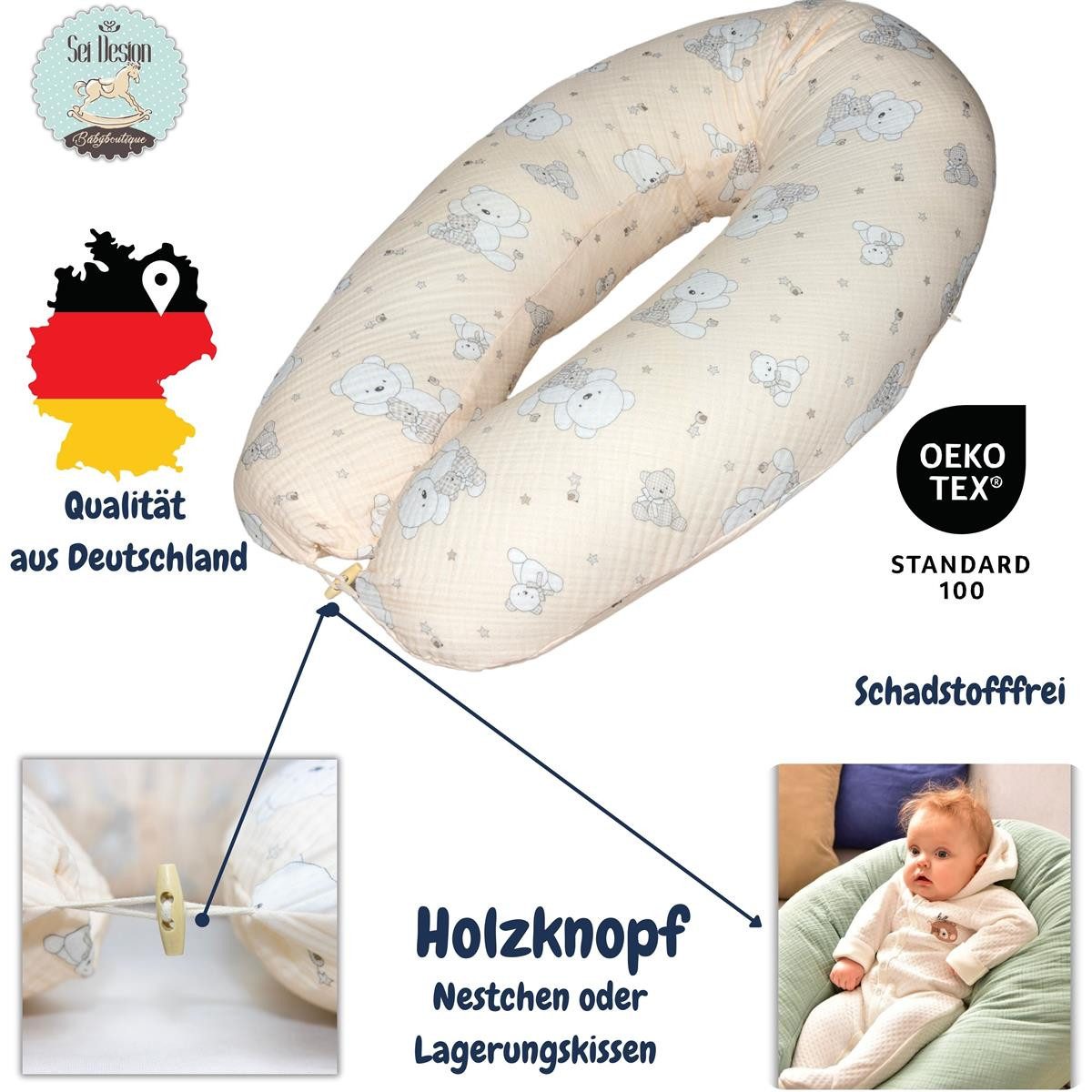SEI Design Stillkissen Seitenschläferkissen Babynestchen Kuschelnest günstig online kaufen
