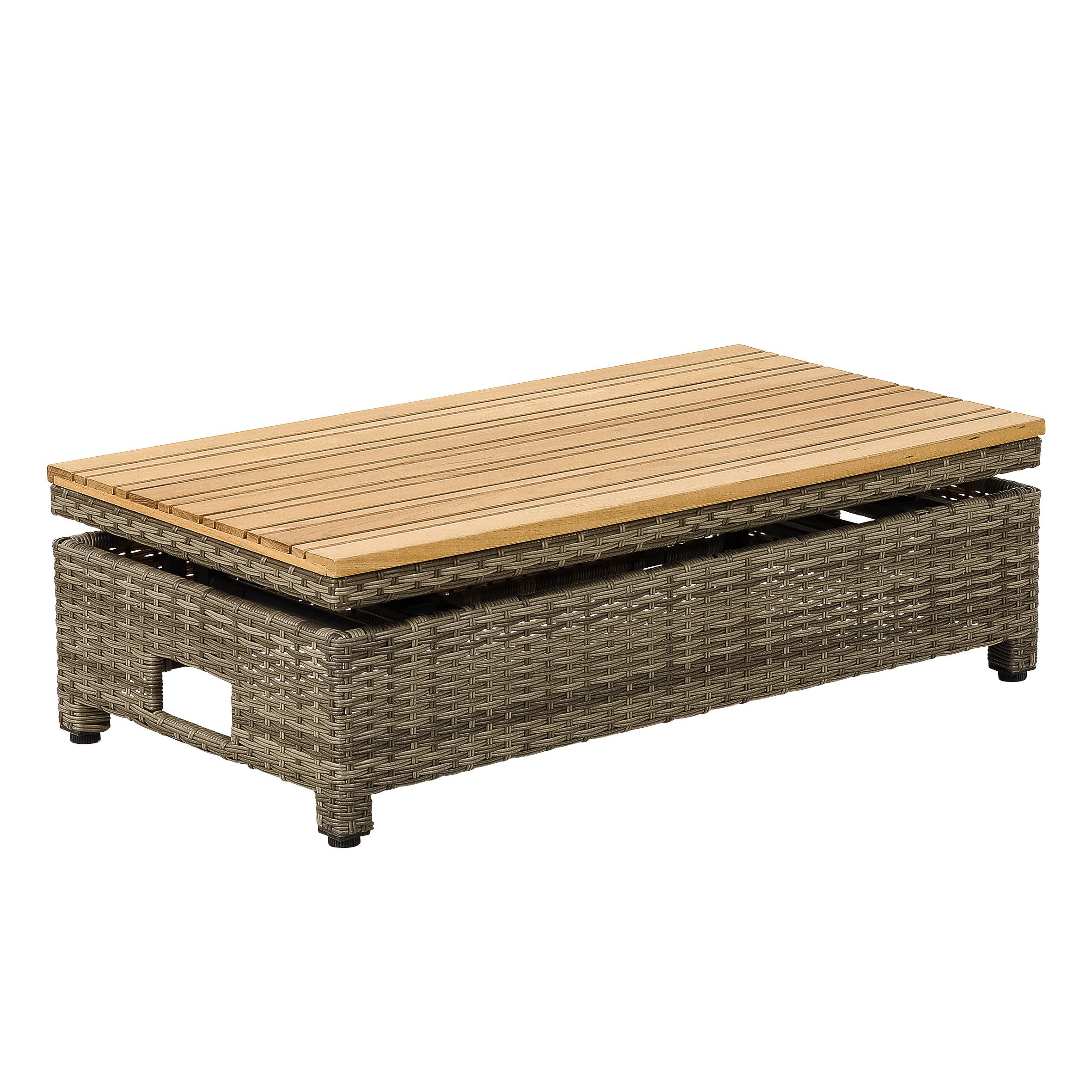 Greemotion Gartenlounge-Set Bahia Tobago 2-Sitzer Rattan grau Gartensofa mit Liegefunktion, inkl. höhenverstellbarem Tisch – Bild 5 von 5