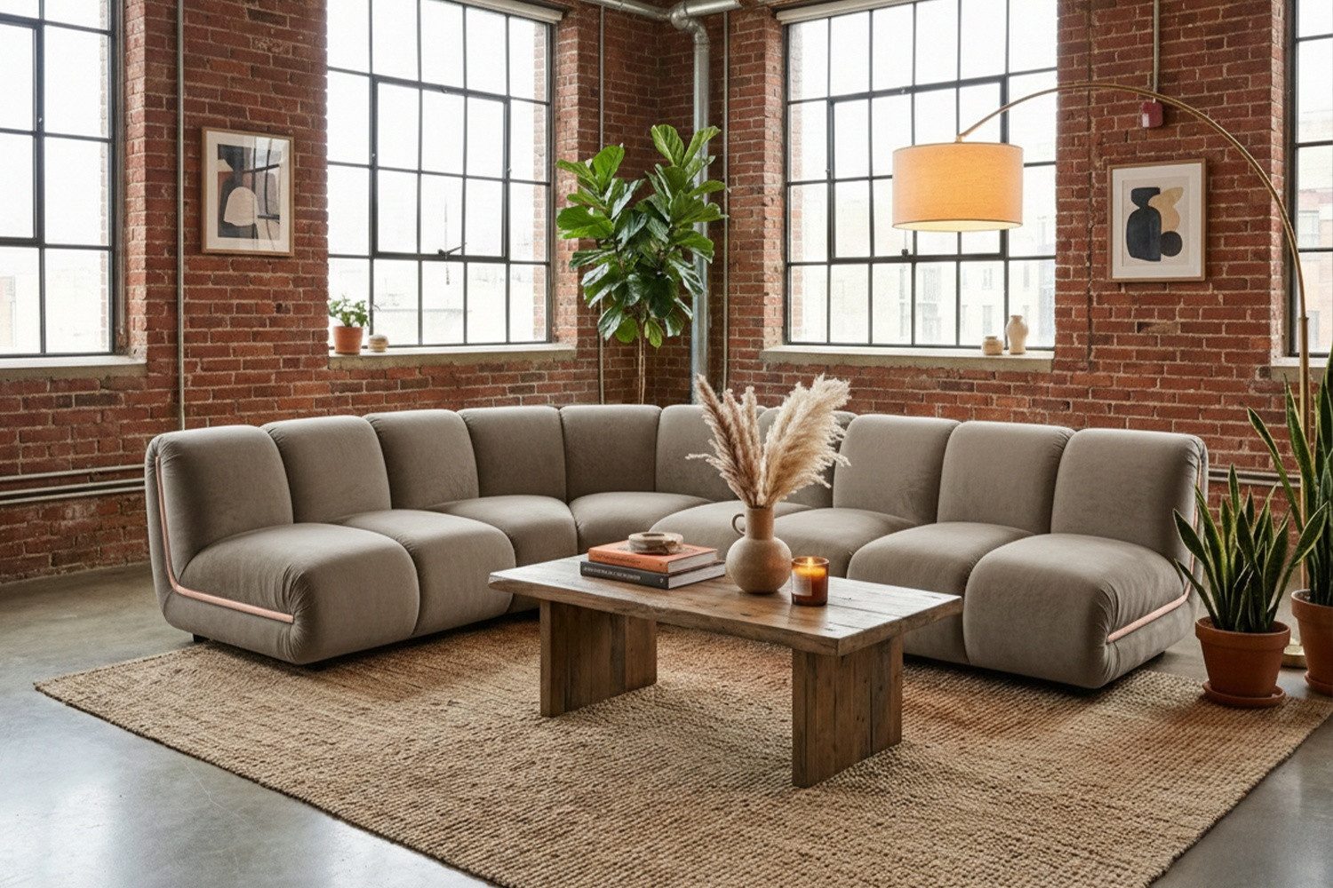 KAWOLA Sofa LAYLA – Modulares Sofa 4-tlg. – Ecksofa Samt – wandelbare Couch, Flexibel kombinierbar, bequemer Velvet-Bezug, hoher Sitzkomfort