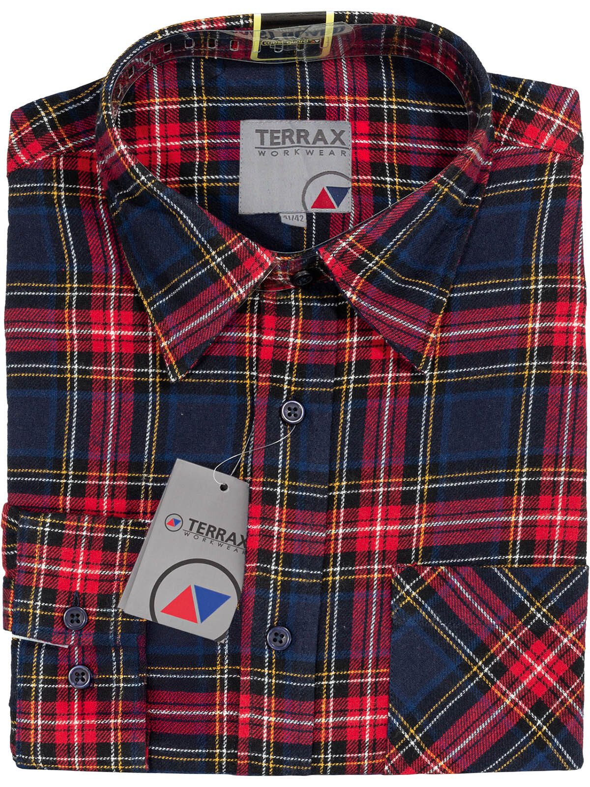 Terrax Workwear Langarmhemd 81032-3168 Flanellhemd 105 cm EU Konfektionsgrößen