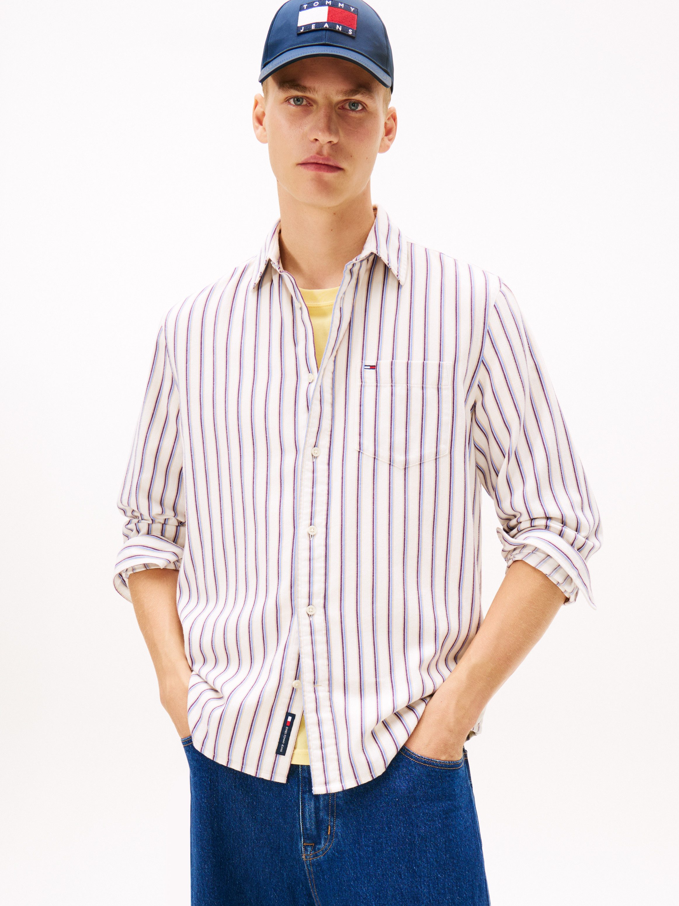 Tommy Jeans Langarmhemd TJM STRIPE TWILL gestreift, relaxed fit
