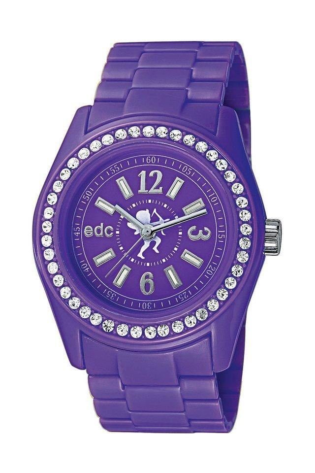 edc by Esprit Quarzuhr Disco Glam Purple with Stones, aus Kunststoff, Edels günstig online kaufen