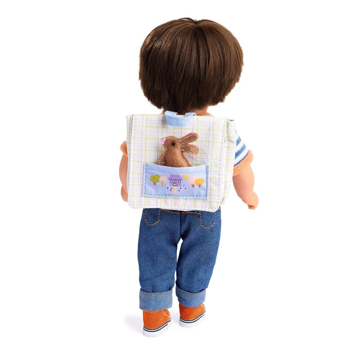 DJECO Puppen Rucksack Pomea Puppen-Schultasche mit Kuschelhase, Mini-Rucksack