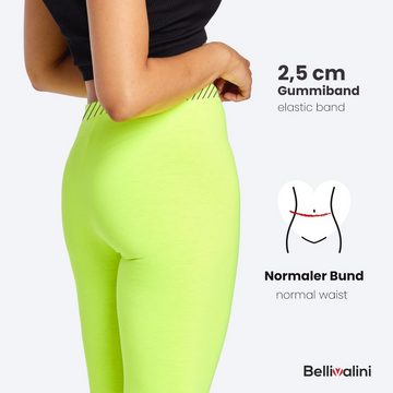 Bellivalini Leggings Damen Lange Leggings Neon 80er Jahre für Sport Gym Party BLV50-293 (1-tlg) elastischer Bund