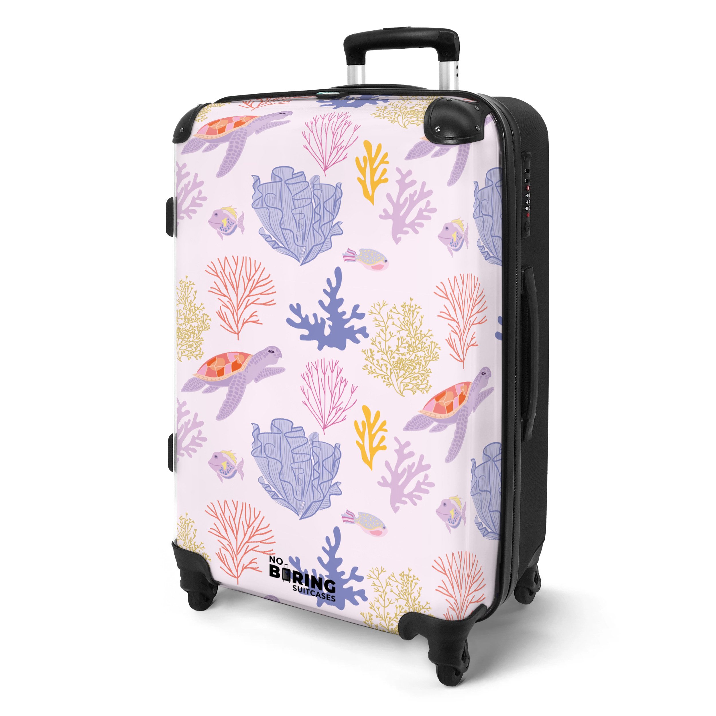 NoBoringSuitcases.com© Hartschalen-Trolley Rosa mit Meerestieraufdruck 67 günstig online kaufen