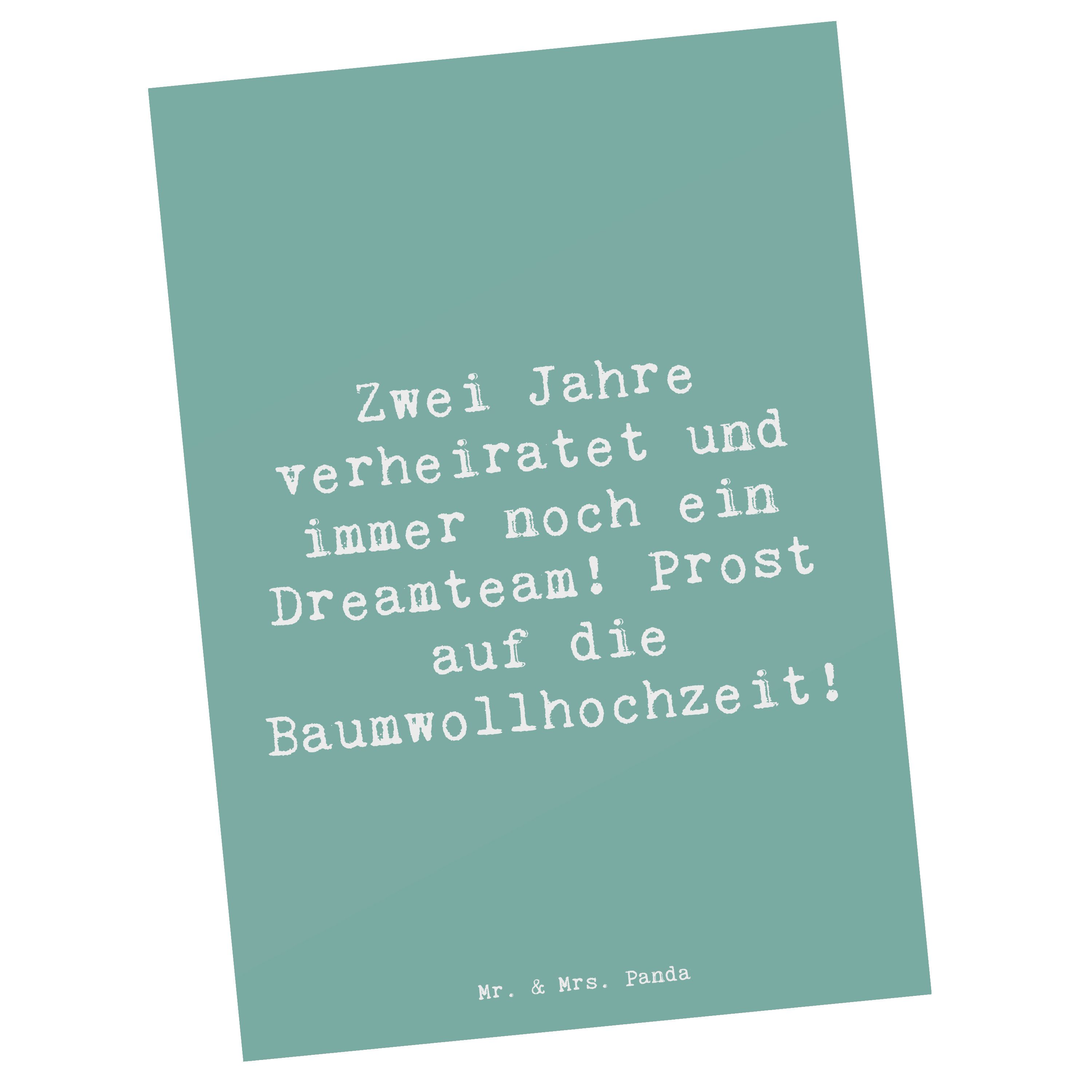 Postkarte 2. Hochzeitstag Baumwollhochzeit - Meeresbrise - Geschenk, Dreamteam