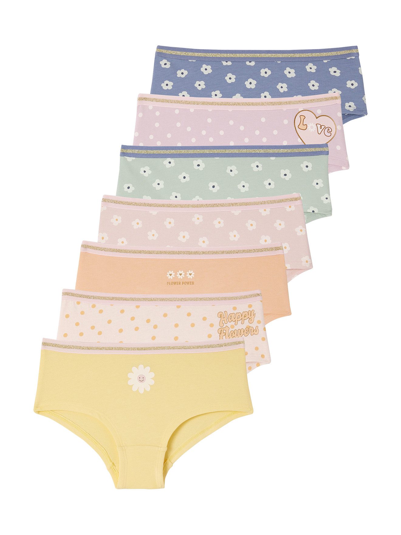 Slip 7er-Pack Mädchen Shortys mit