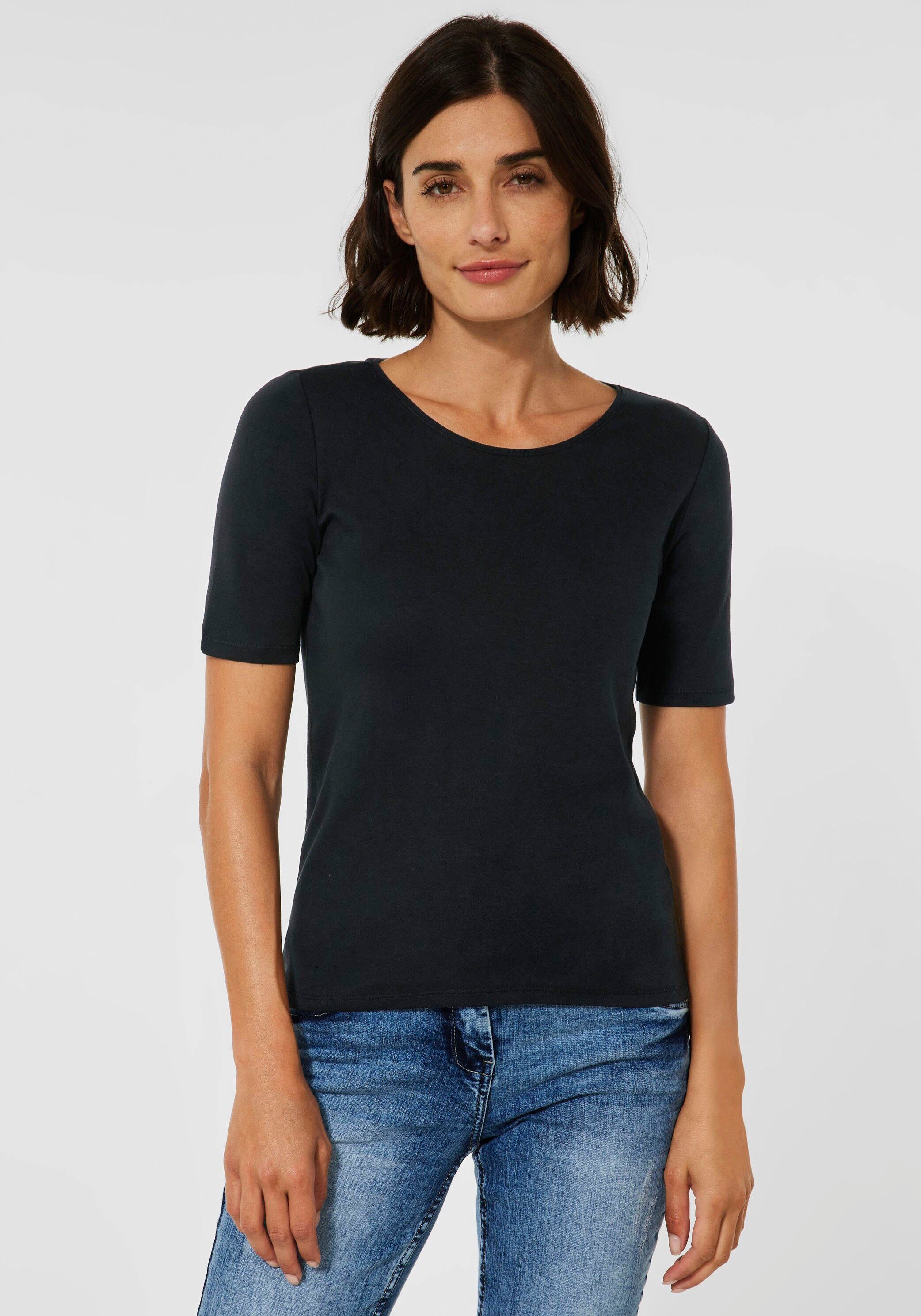 Cecil T-Shirt Style in Lena Unifarbe Black