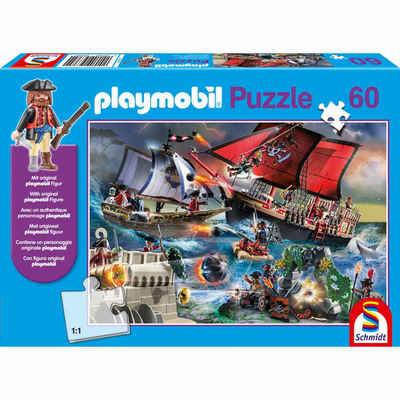 Schmidt Spiele Puzzle Playmobil Piraten 60 Teile, 60 Puzzleteile