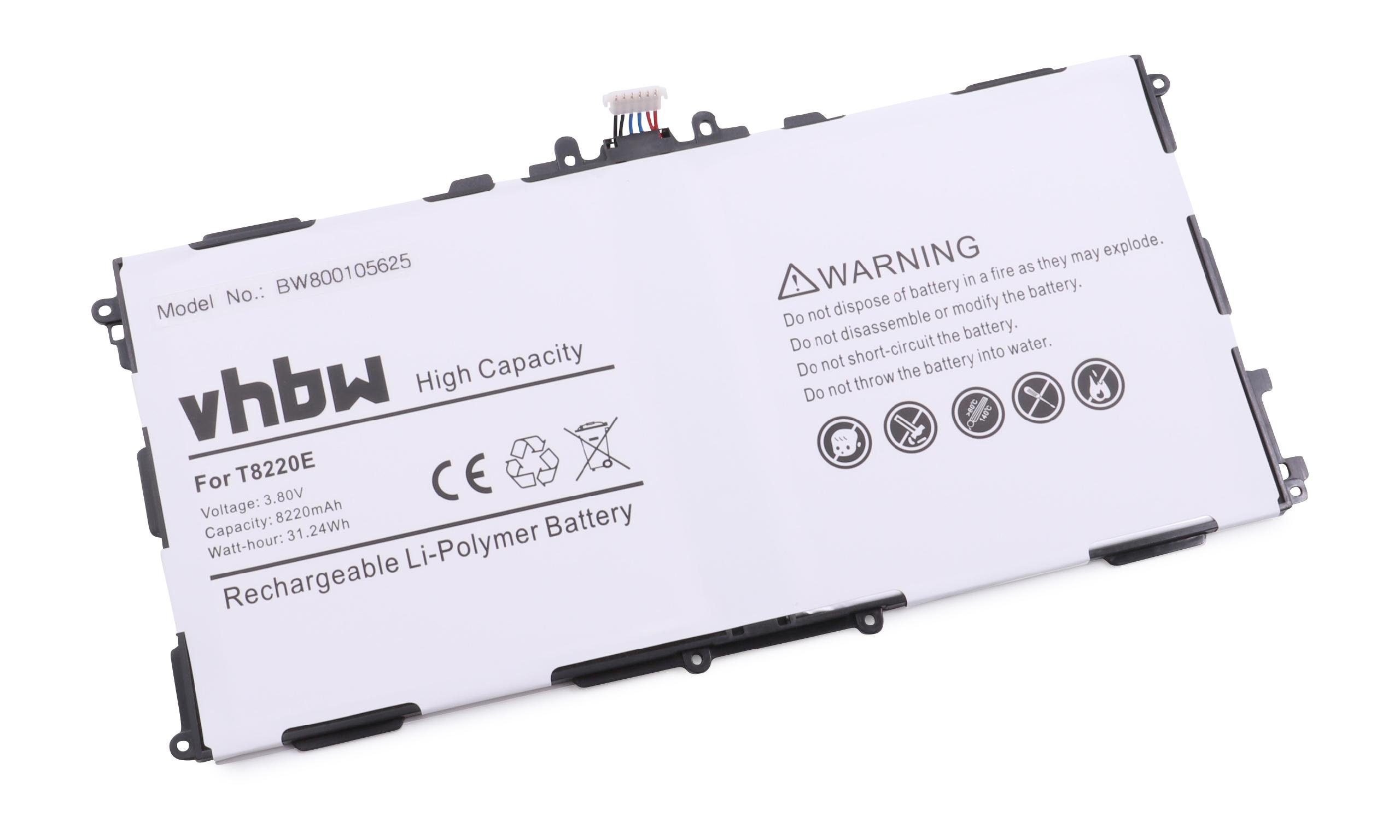 3,8V, für Pro Samsung Tab SM-T525 passend Li-Polymer) mAh mit 8220 (8220mAh, vhbw Tablet-Akku Galaxy Kompatibel
