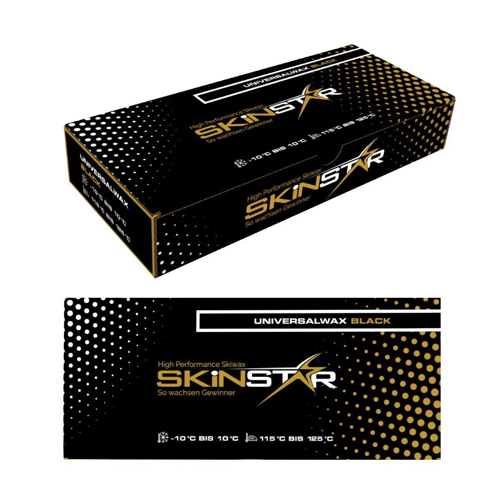 SkinStar Ski SKINSTAR Universal Wachs BLACK EDITION Nordic Alpin Skiwax All IN ONE
