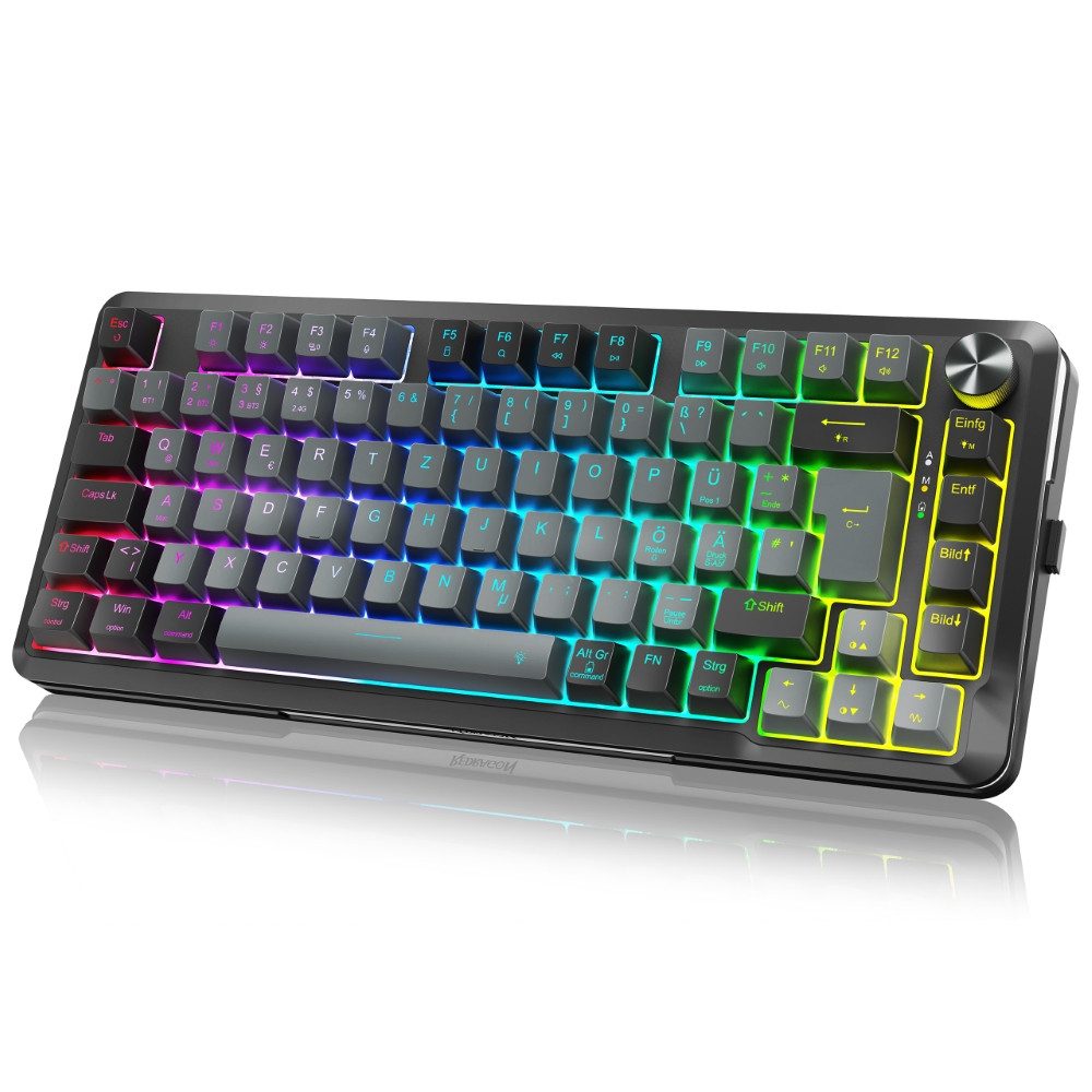 Redragon K681GB-PRO-DE DE-Version, 75 %-Tastatur mit drei Modi Gaming-Tastatur (Dichtungsbauweise, RGB, Longyin-Achse)