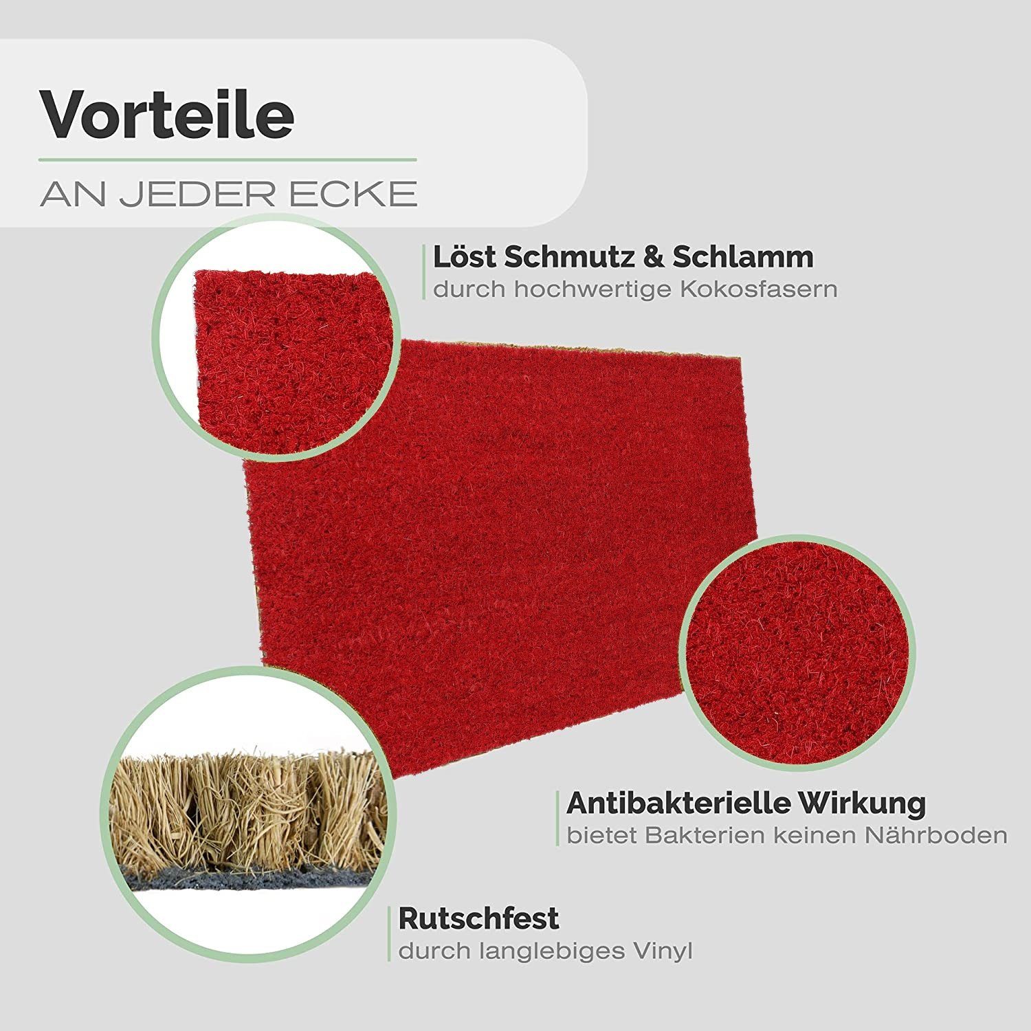 Entrando Fußmatte Fussmatte aus Kokos für die Haustür, rechteckig, Höhe: 17 günstig online kaufen