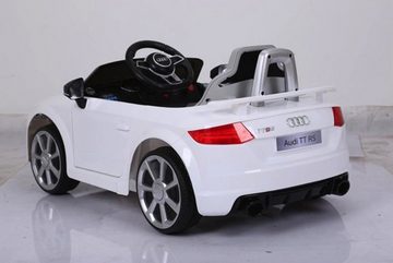TPFLiving Elektro-Kinderauto Audi TT RS - Kinderauto mit Fernbedienung - 2 x 12 Volt - 4Ah-Akku, Belastbarkeit 30 kg, Kinderfahrzeug mit Soft-Start und Bremsautomatik - Farbe: weiß